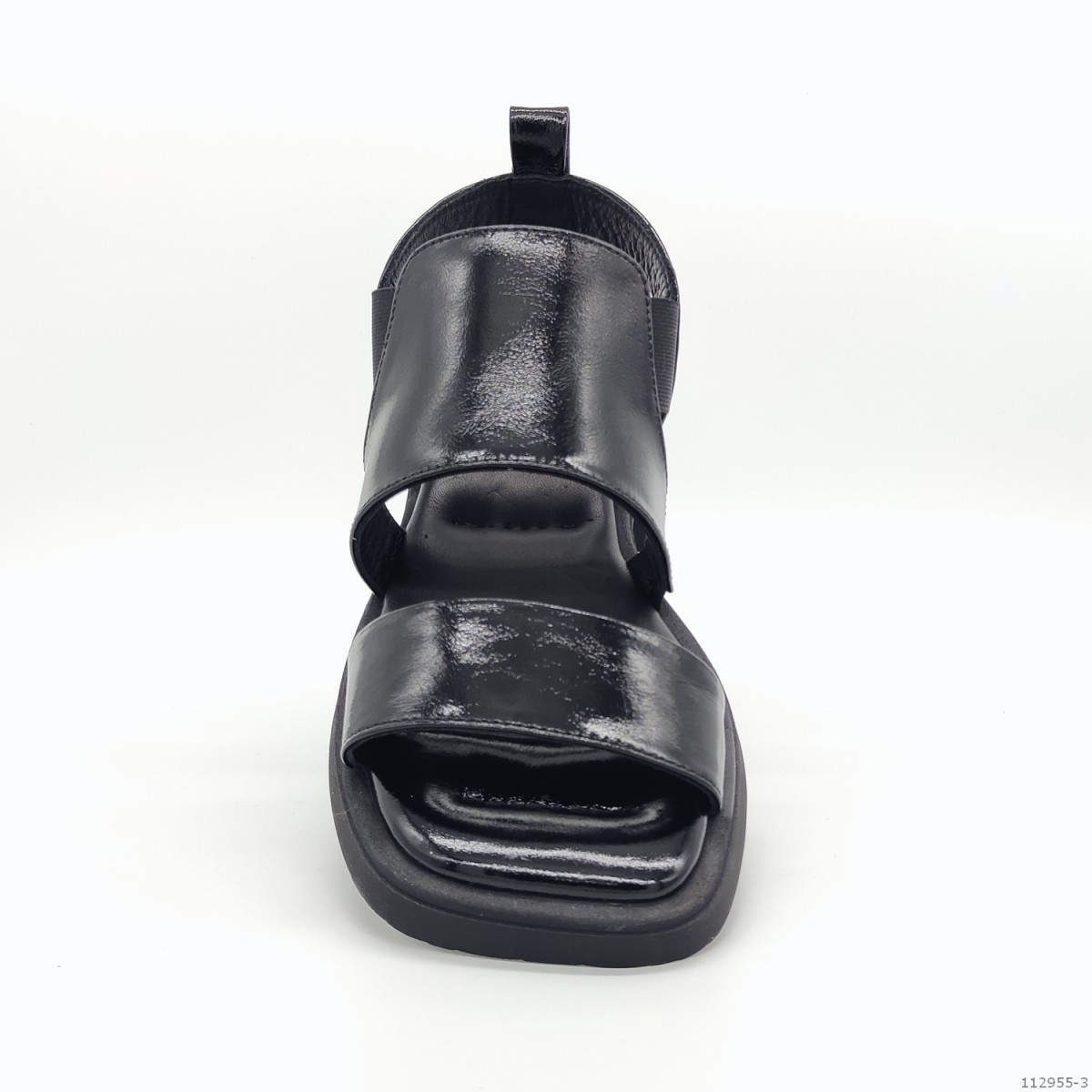 сандали Casoreti женские летние, черный, натуральный лак - 112 955